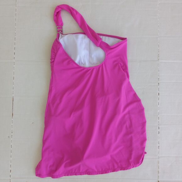 Jantzen Size 6 One Shoulder Skirted One Piece Swimsuit-Metal Details-Lined-Pads - Picture 6 of 12